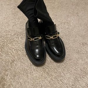 Zara lug sole platform loafers